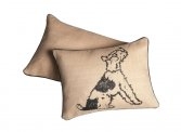 Dog Print Jute Cushion Dog Print Jute Cushion